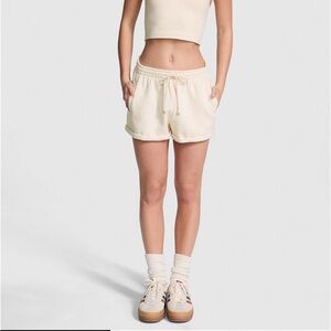 VS PINK White Shell Ivy Fleece Rolled Hem Short